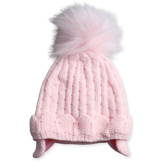 girls pink pom pom hat