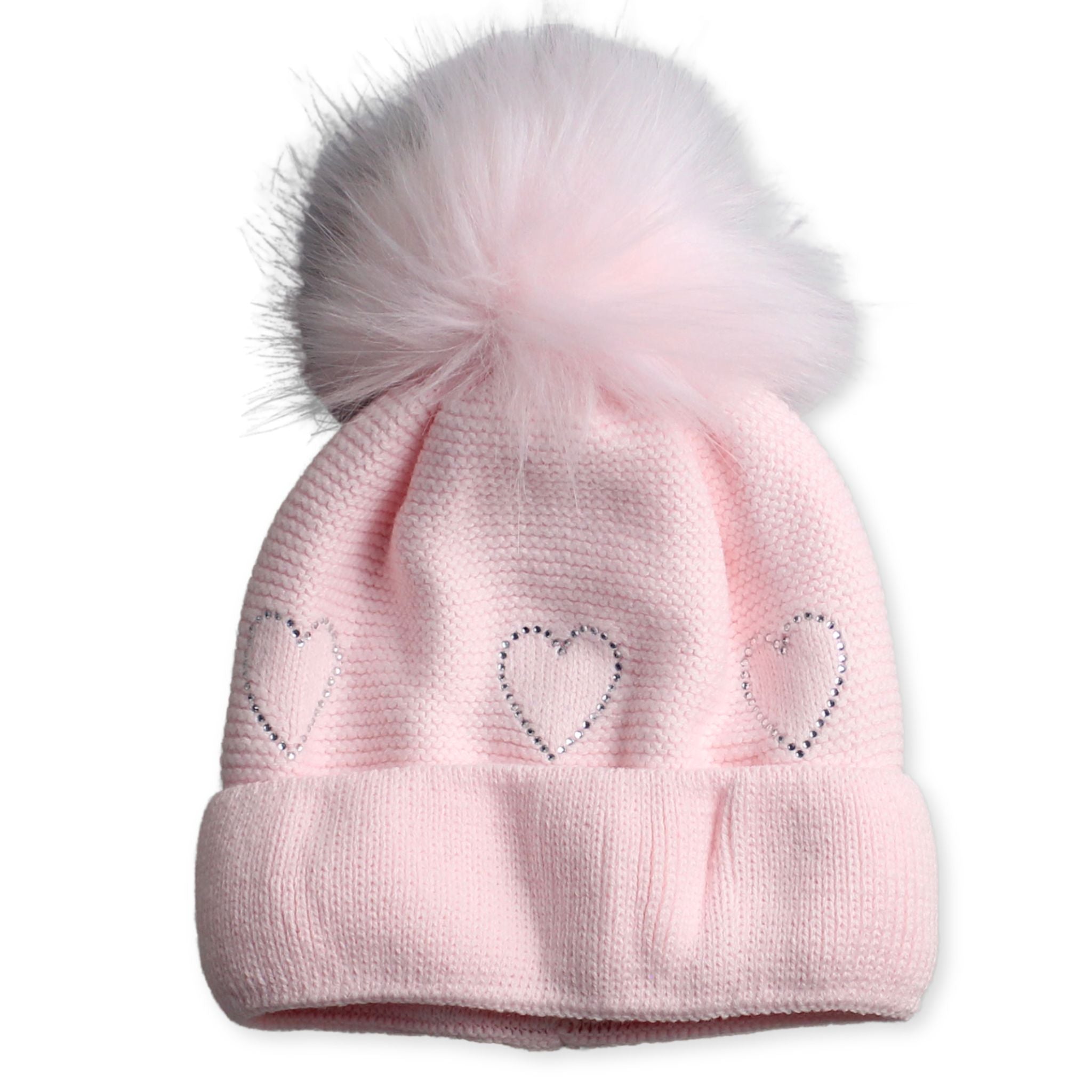 girls pink pom pom hat