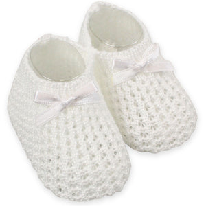 white baby booties