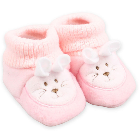 baby girls pink bunny booties newborn to six months