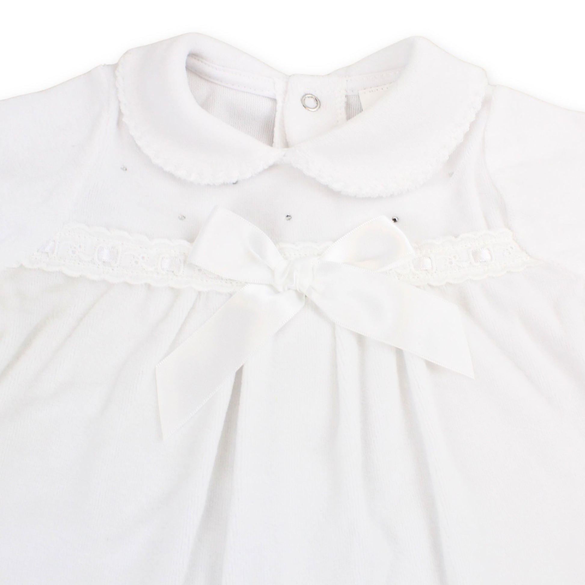 baby girls white velour suit
