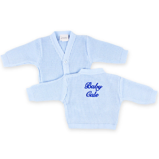 personalised baby boys knitted cardigan