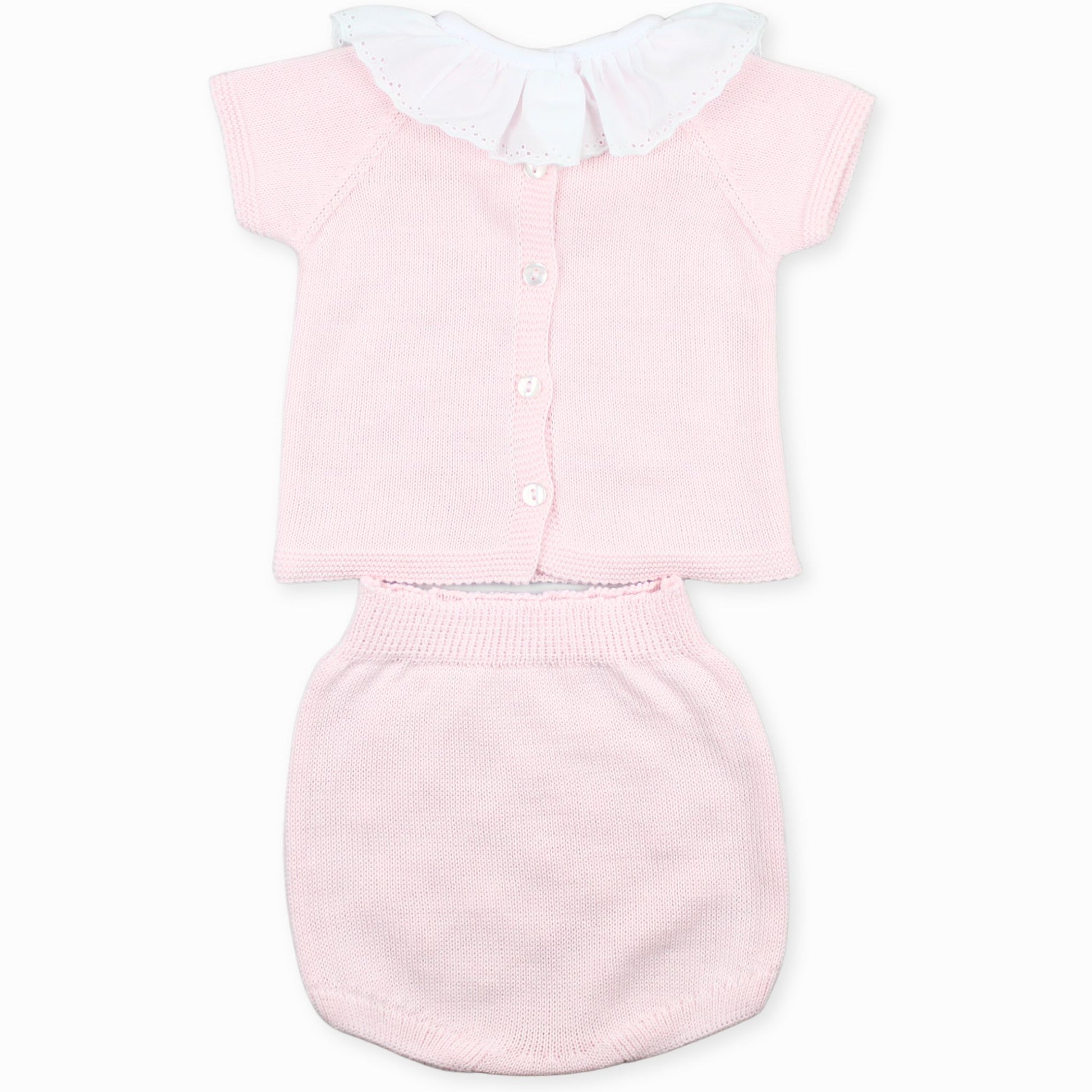 baby girls knitted pink outfit
