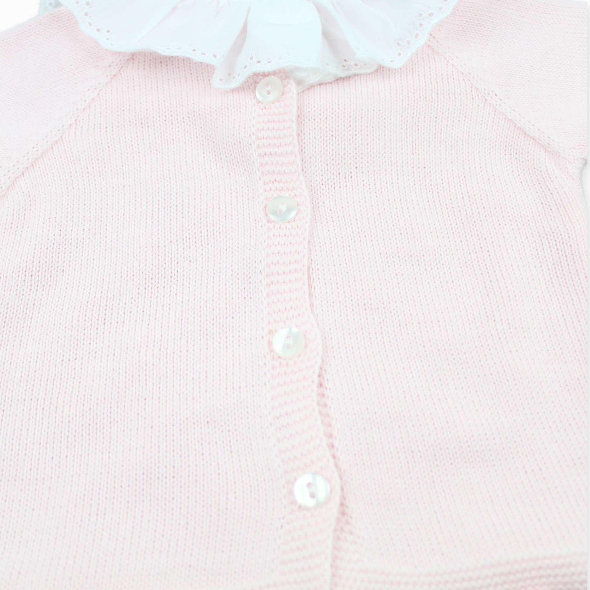 baby girls knitted pink outfit