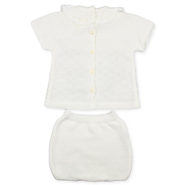 baby girls knitted cream outfit