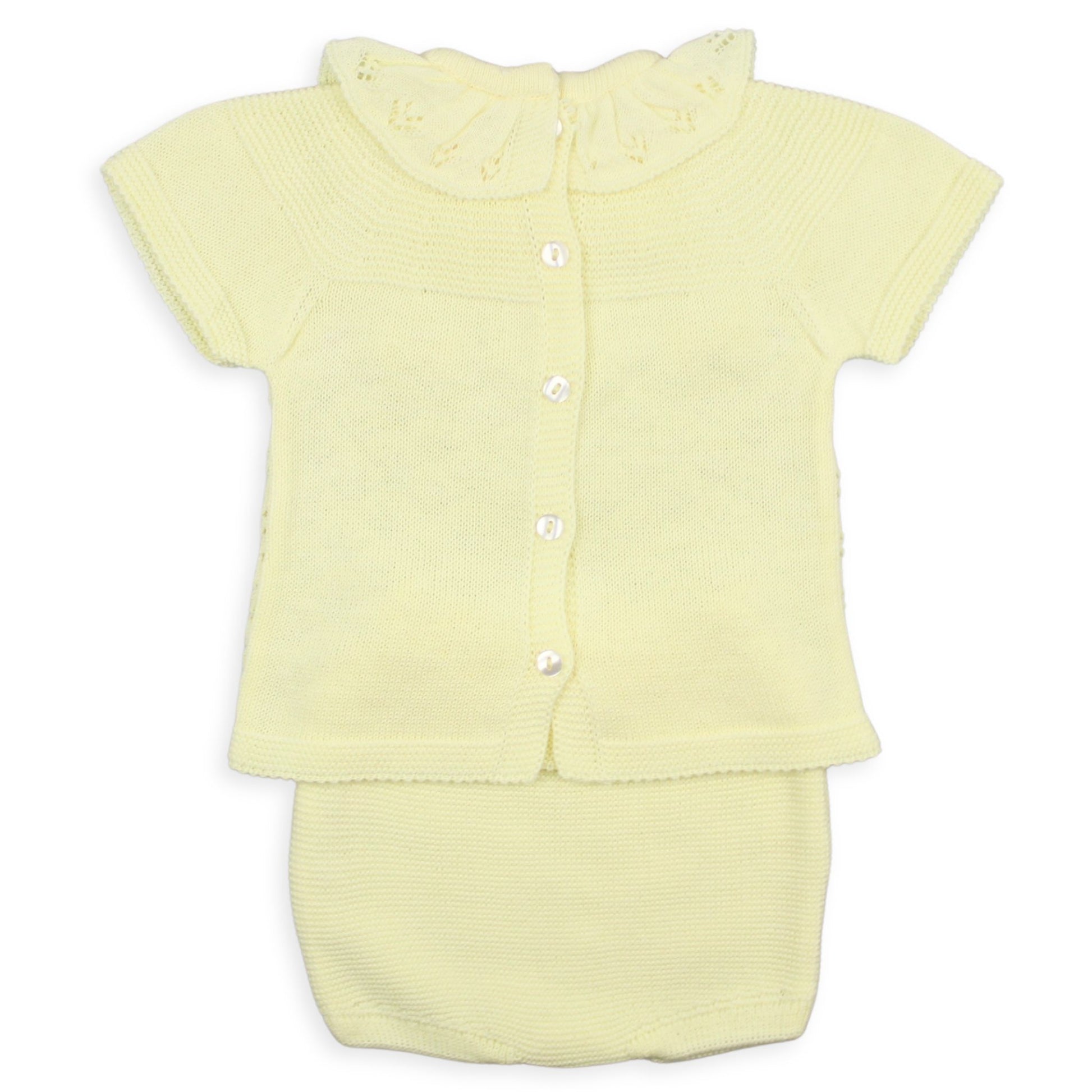 baby yellow girls knitted outfit