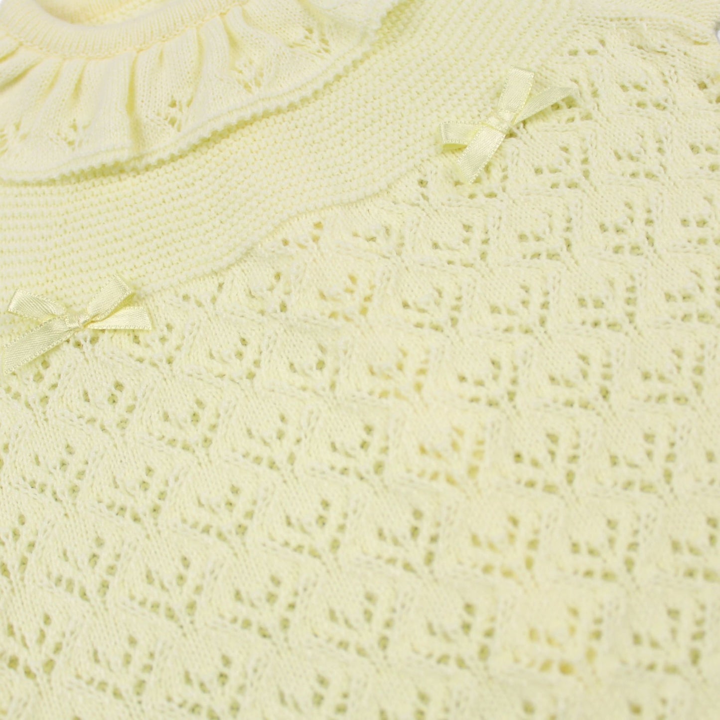 baby yellow girls knitted outfit