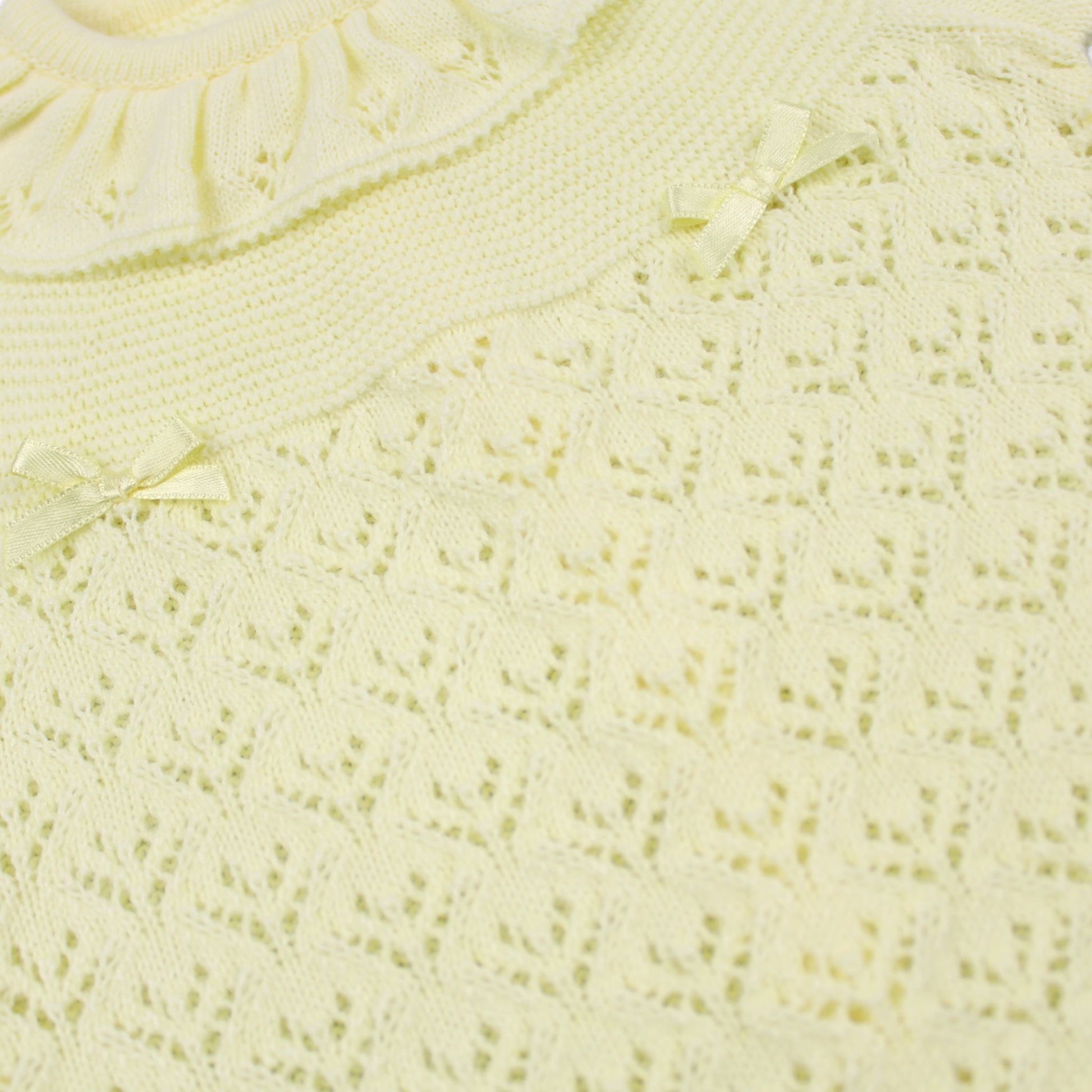 baby yellow girls knitted outfit