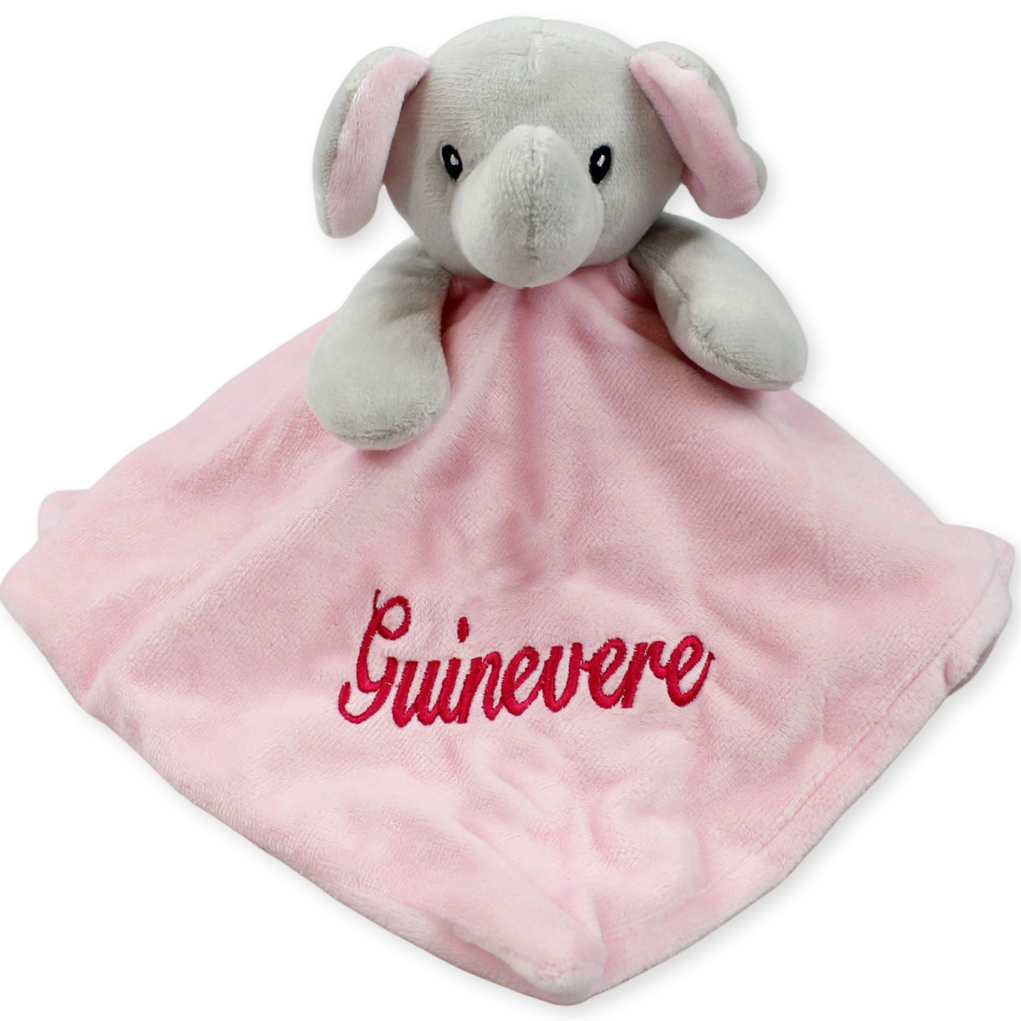 pink baby girls personalised elephant comforter