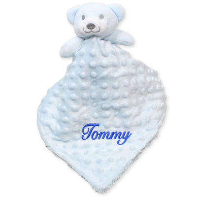 Personalised Baby Comforter - Teddy Bear Blue