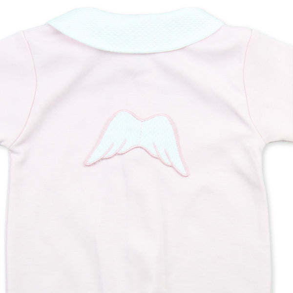 Baby Angel Wings Cotton Sleepsuit with Hat - Pink