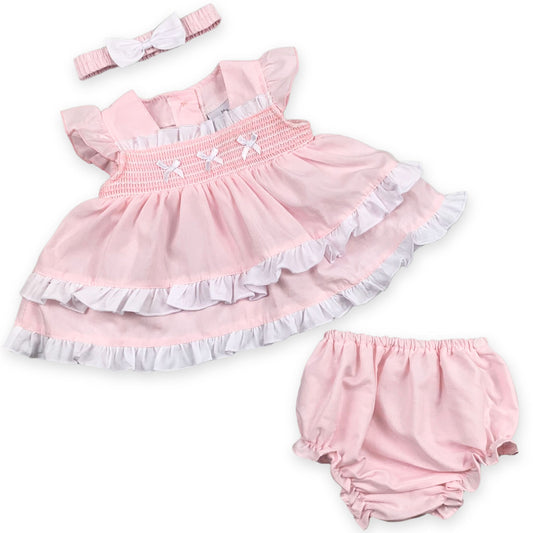 baby girls pink summer three piece dress