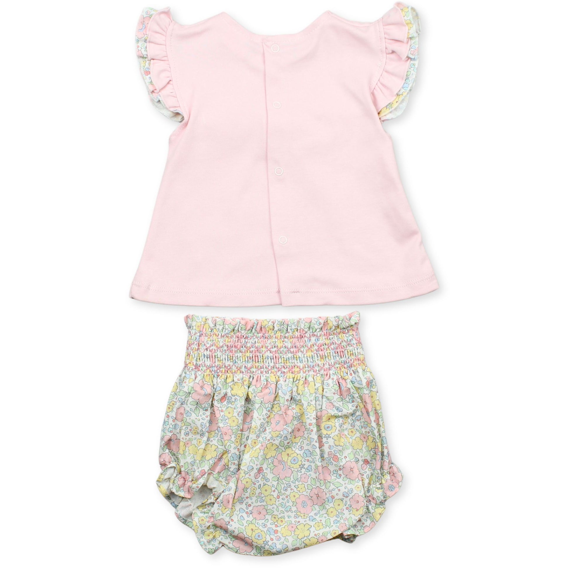baby girls pink two piece floral summer outfit