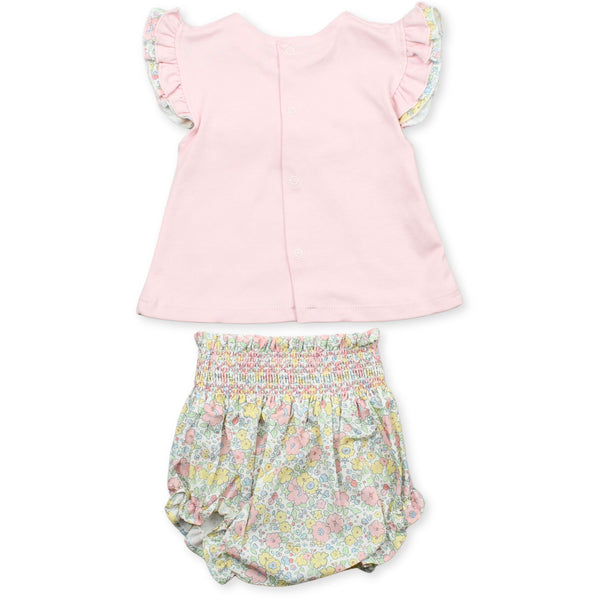 baby girls pink two piece floral summer outfit