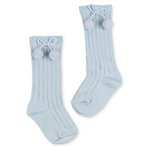 baby boys high knee socks pom poms pex