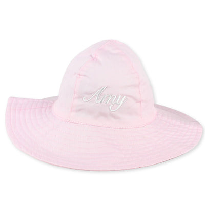 Personalised Baby Girls Floppy Sun Hat - Pink