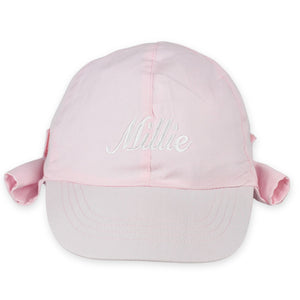 baby girls pink personalised sun hat