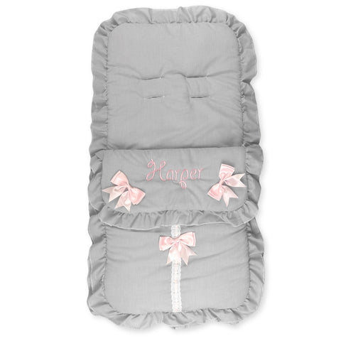 baby girls grey and pink cosy toes personalised 