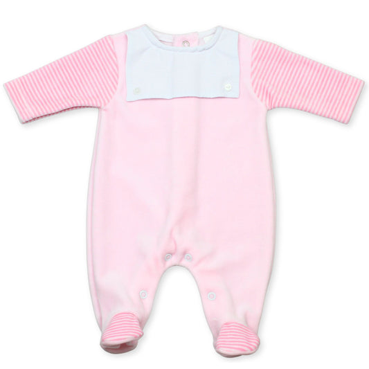 pink striped baby girls velour 