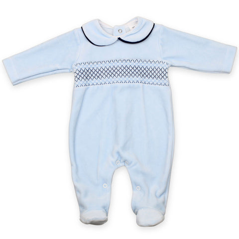 baby boys blue velour suit