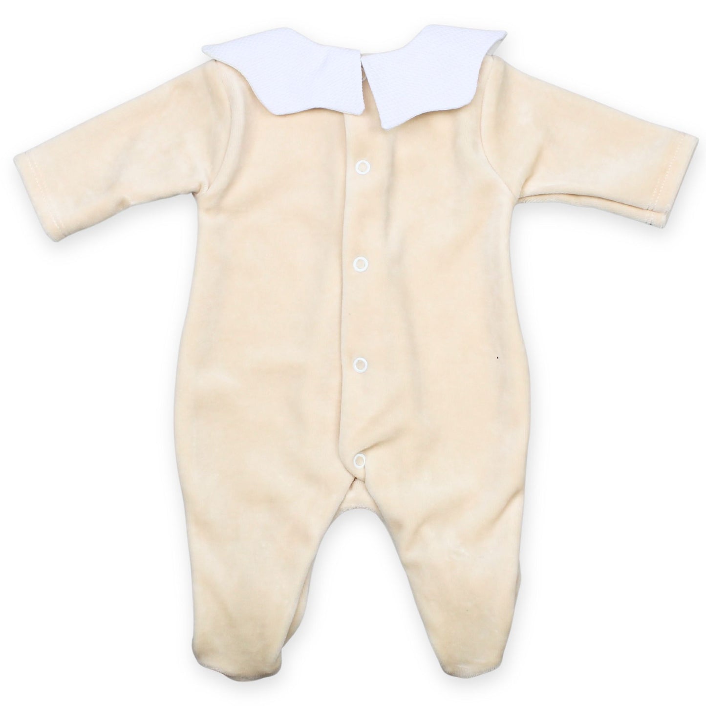 Baby Velour Snuggle Sleepsuit - Beige