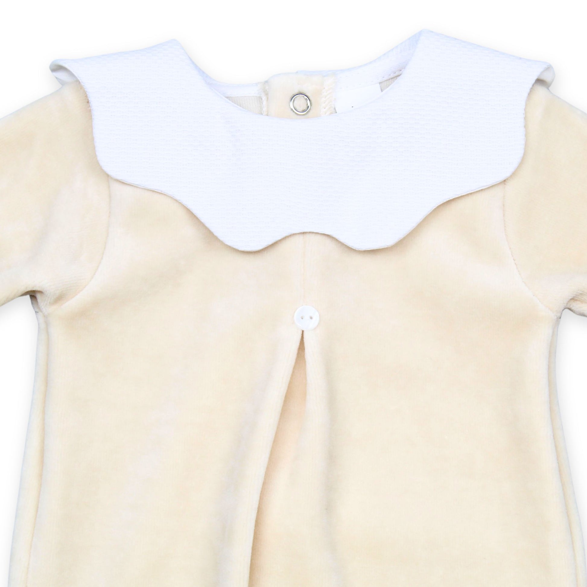beige baby sleepsuit