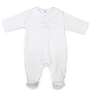 baby all in one sleepsuit white
