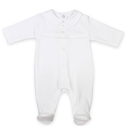 baby all in one sleepsuit white