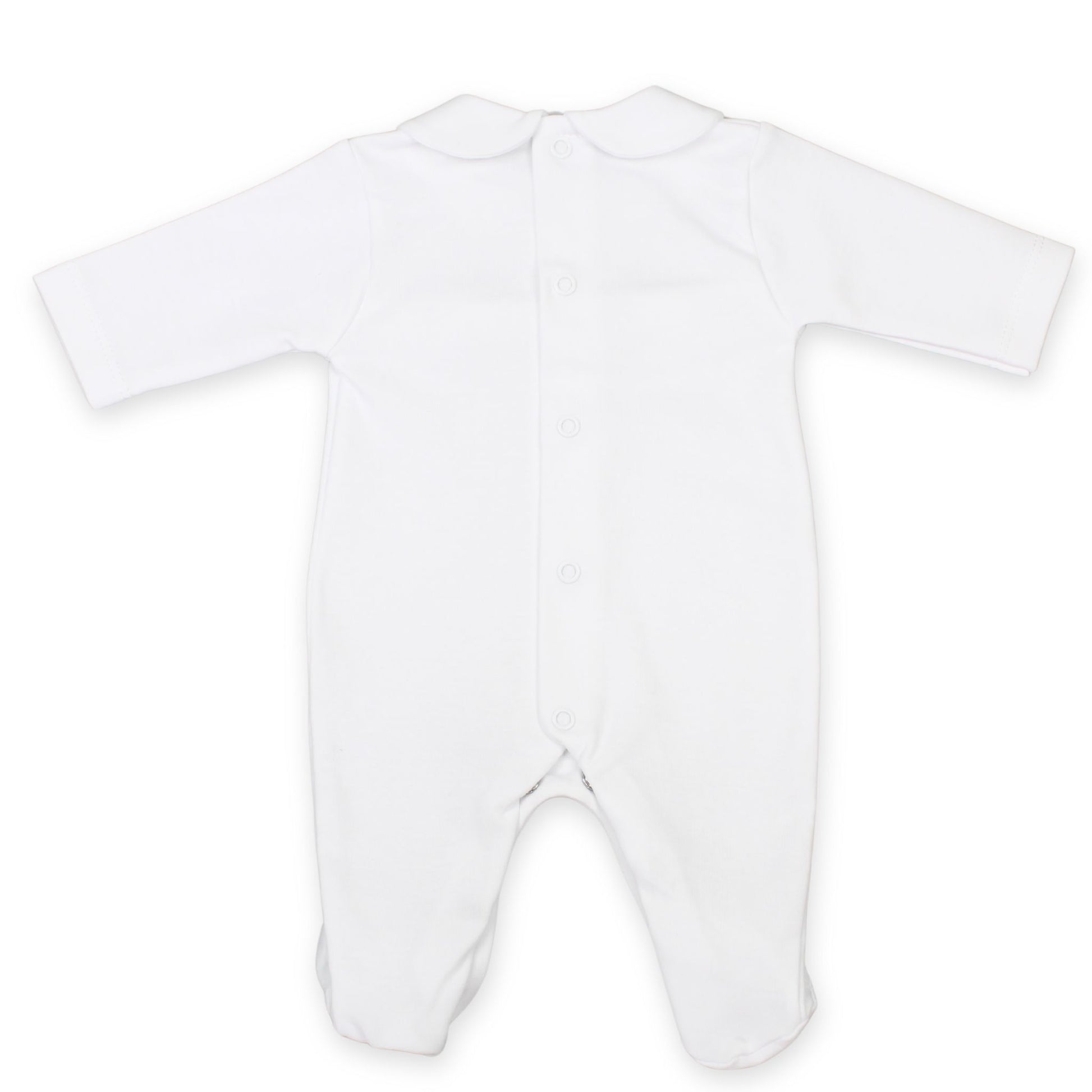 baby all in one sleepsuit white