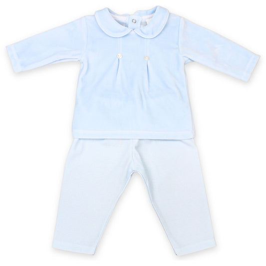 blue baby boys two piece outfit