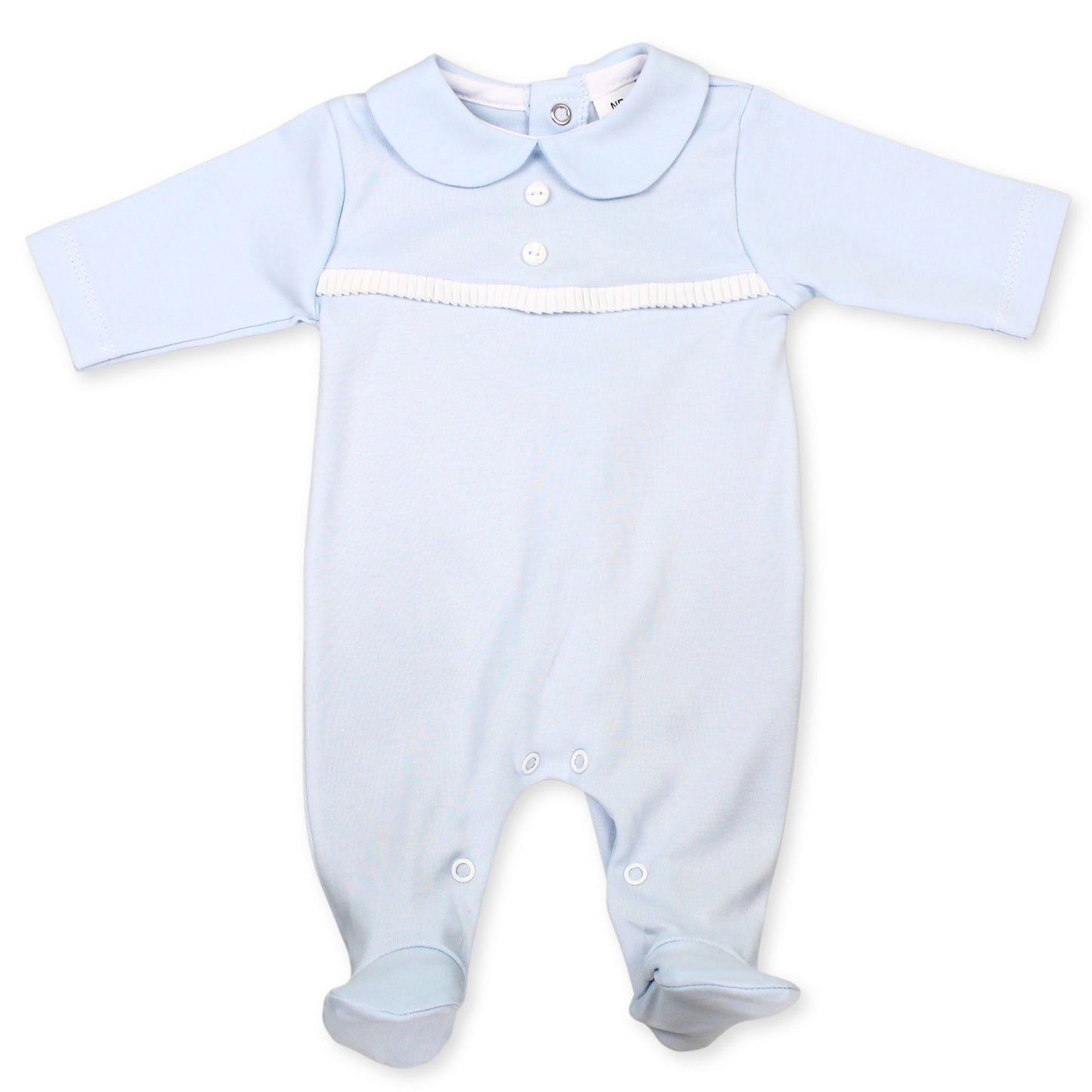baby boys blue cotton sleepsuit