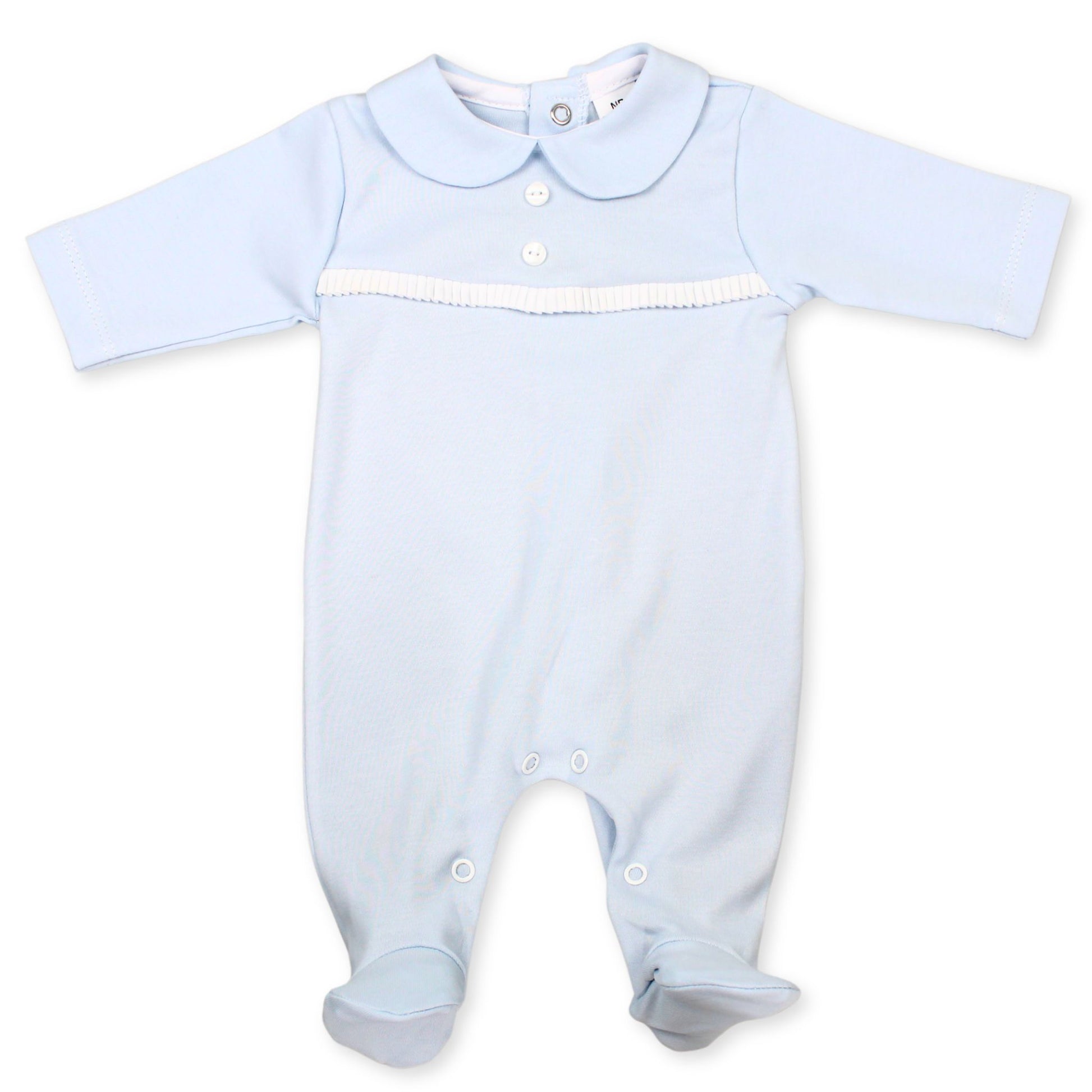 baby boys blue cotton sleepsuit