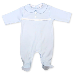 baby boys blue cotton sleepsuit