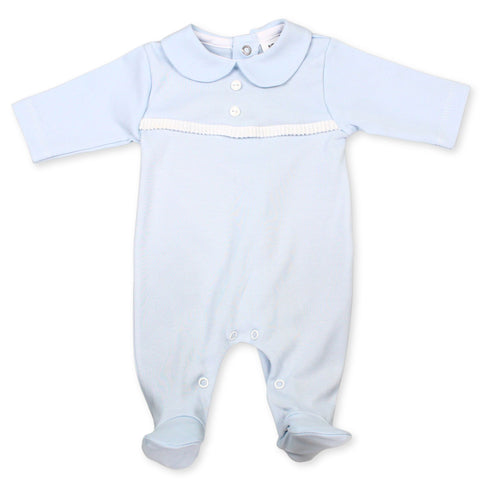 baby boys blue cotton sleepsuit