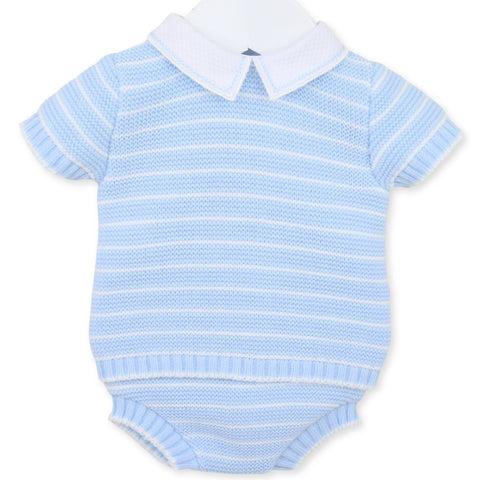 baby boys knitted two piece outfit