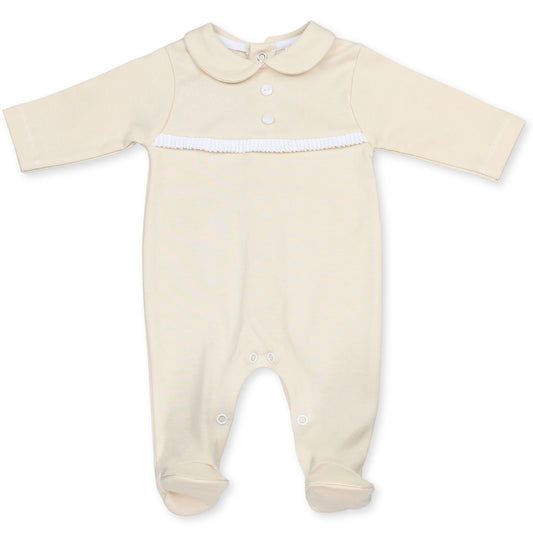 baby sleepsuit all in one cotton beige