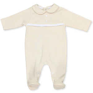 baby sleepsuit all in one cotton beige