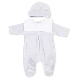 baby unisex grey velour with grey baby hat