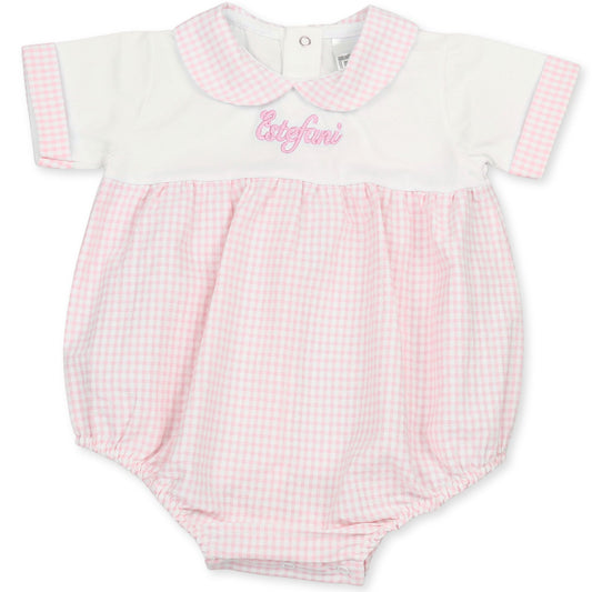personalised baby girls gingham romper