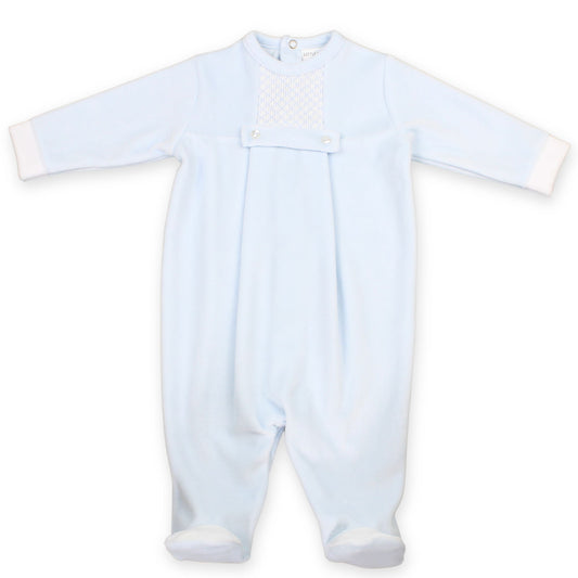 baby boys blue sleepsuit