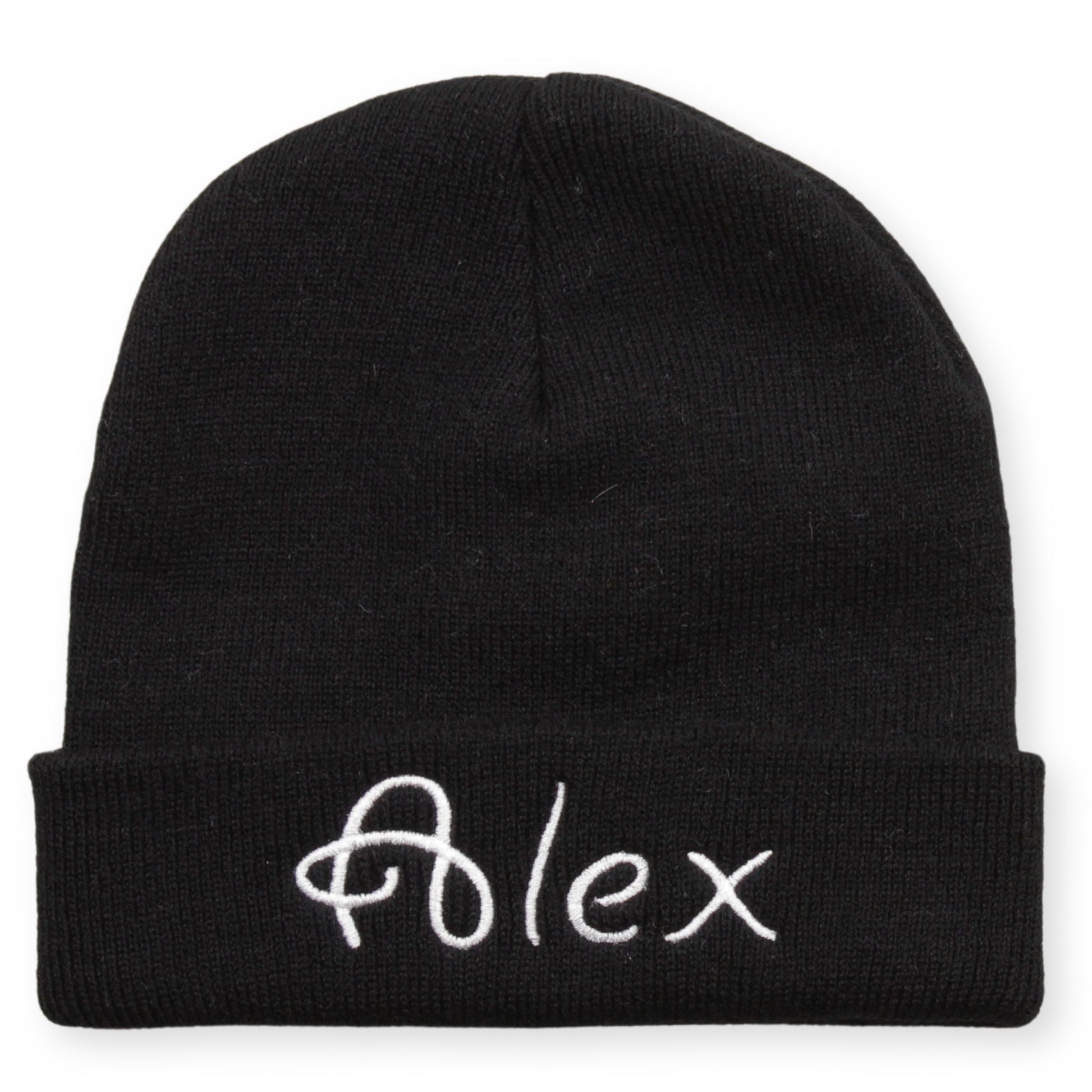 personalised toddler childrens black beanie