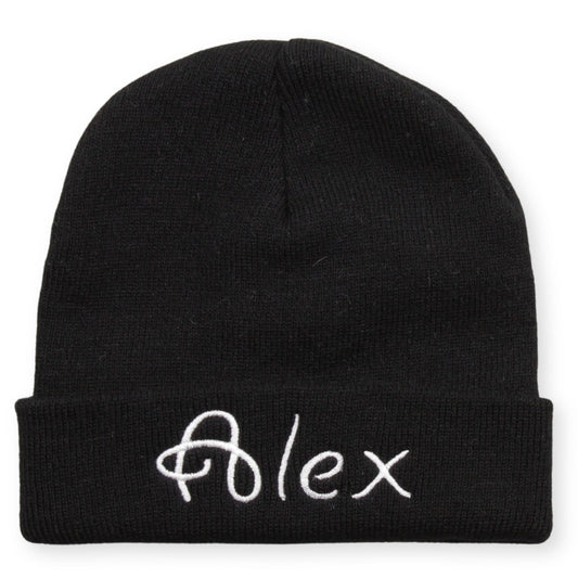 personalised toddler childrens black beanie
