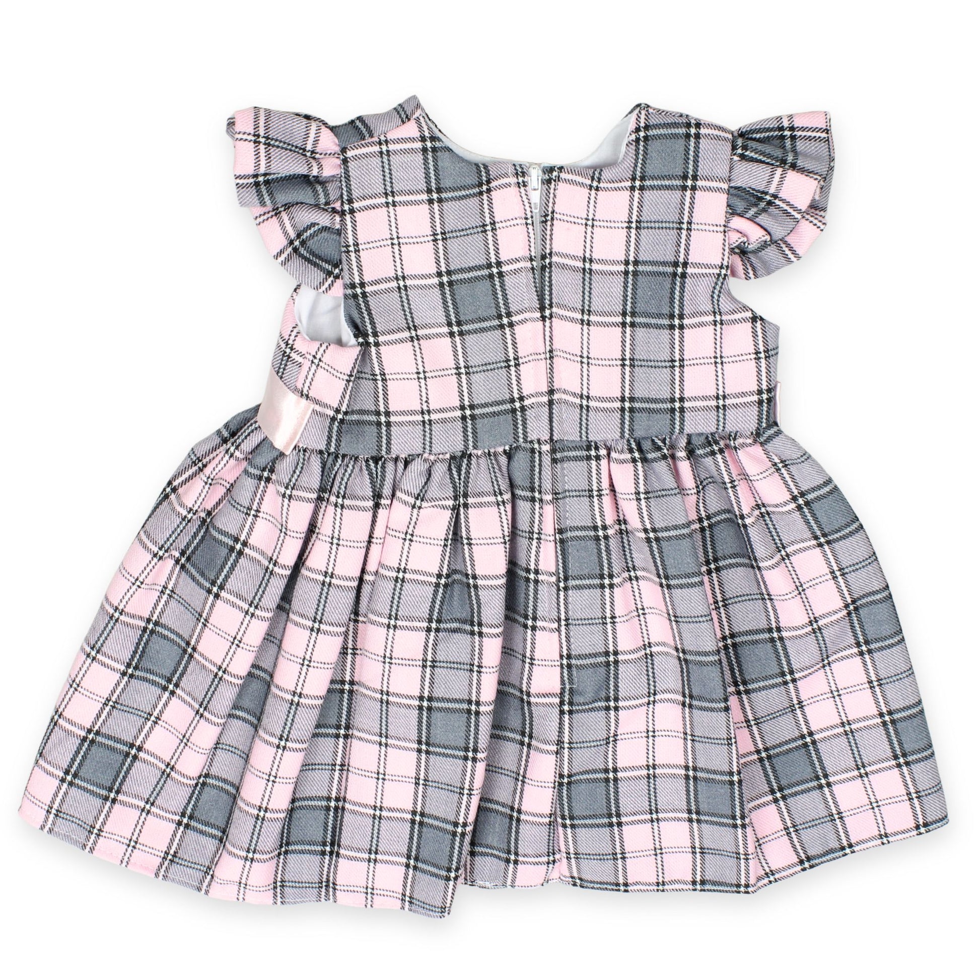 baby girls pink tartan dress