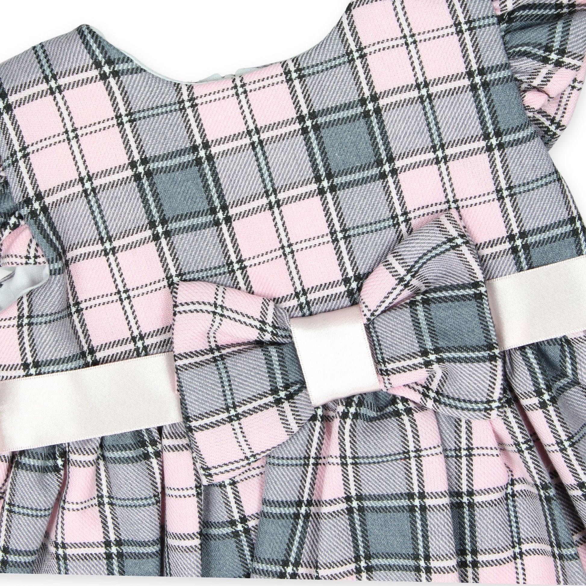 baby girls pink tartan dress
