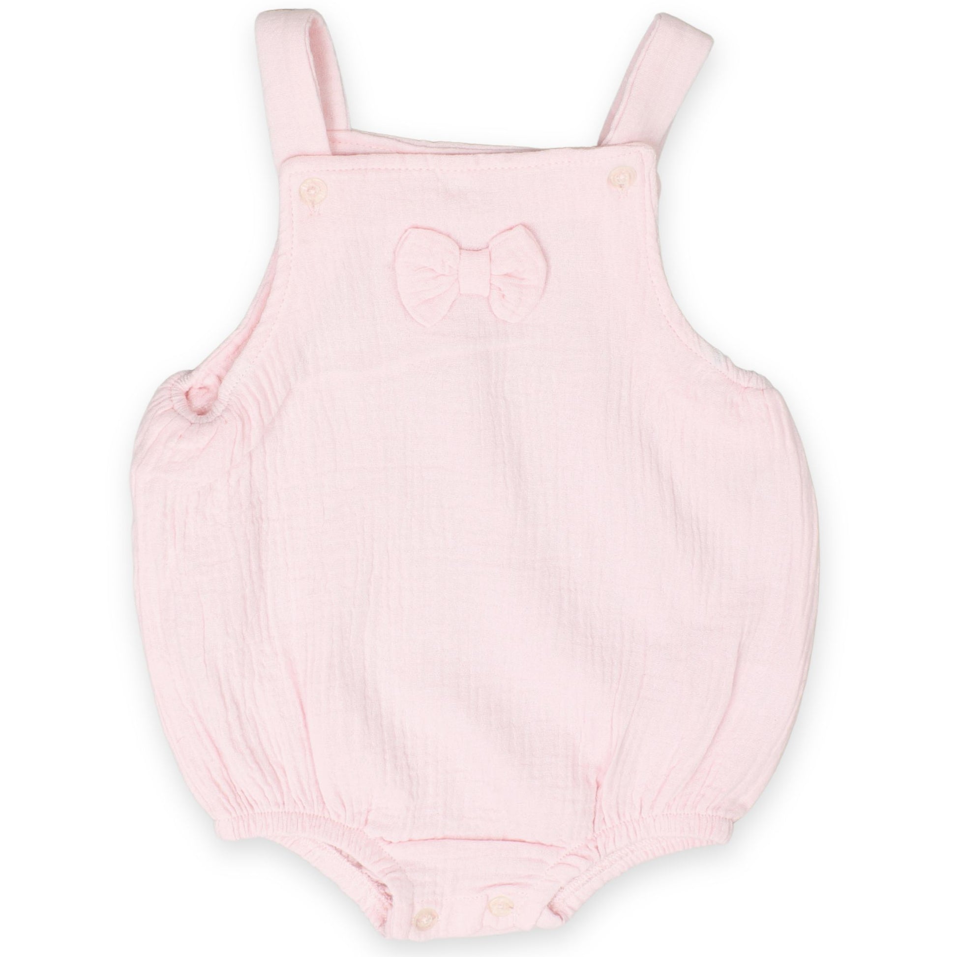 pink baby girls muslin romper two piece