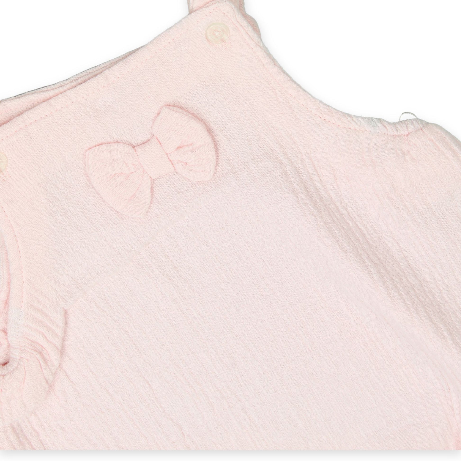 pink baby girls muslin romper two piece