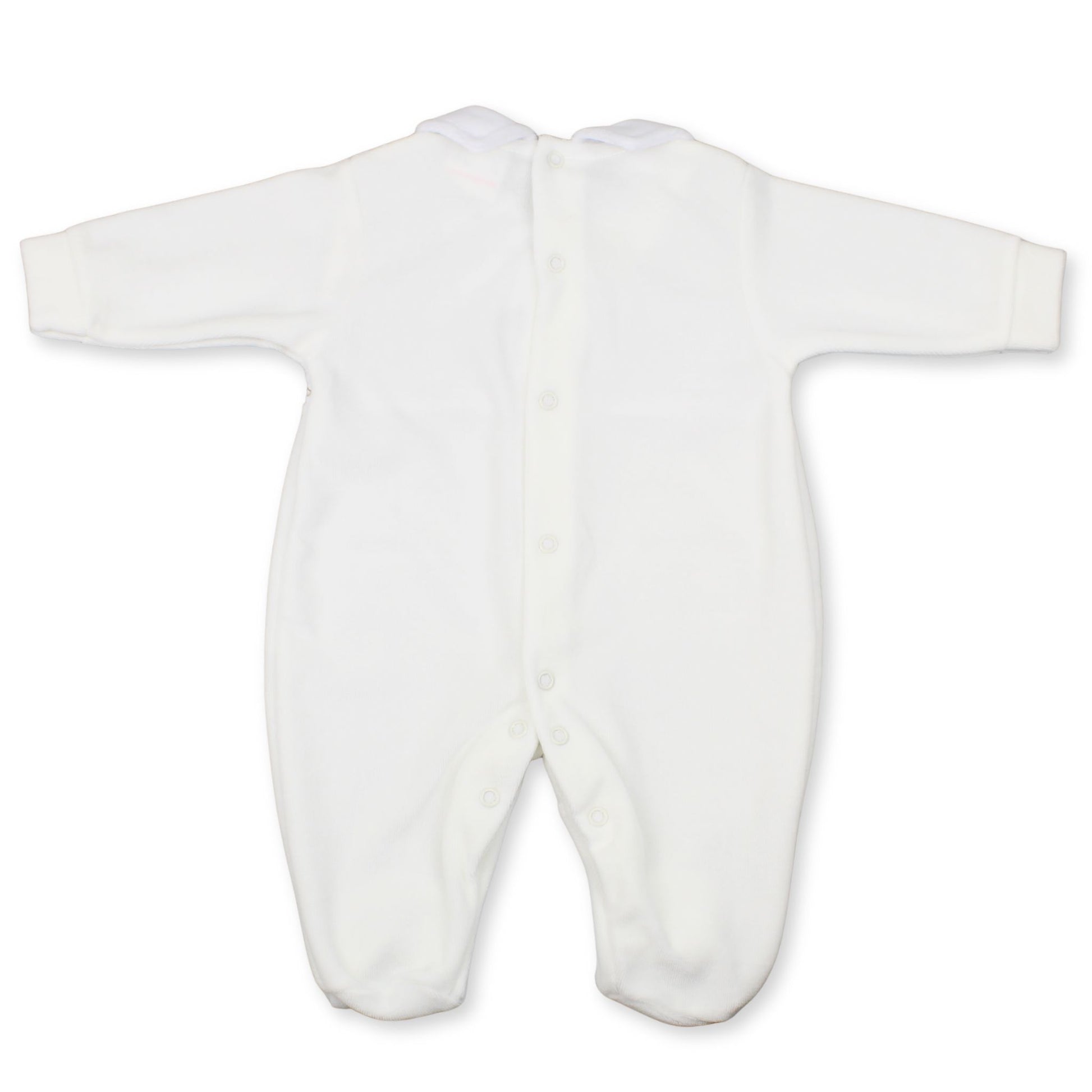 White baby onesie on a white background