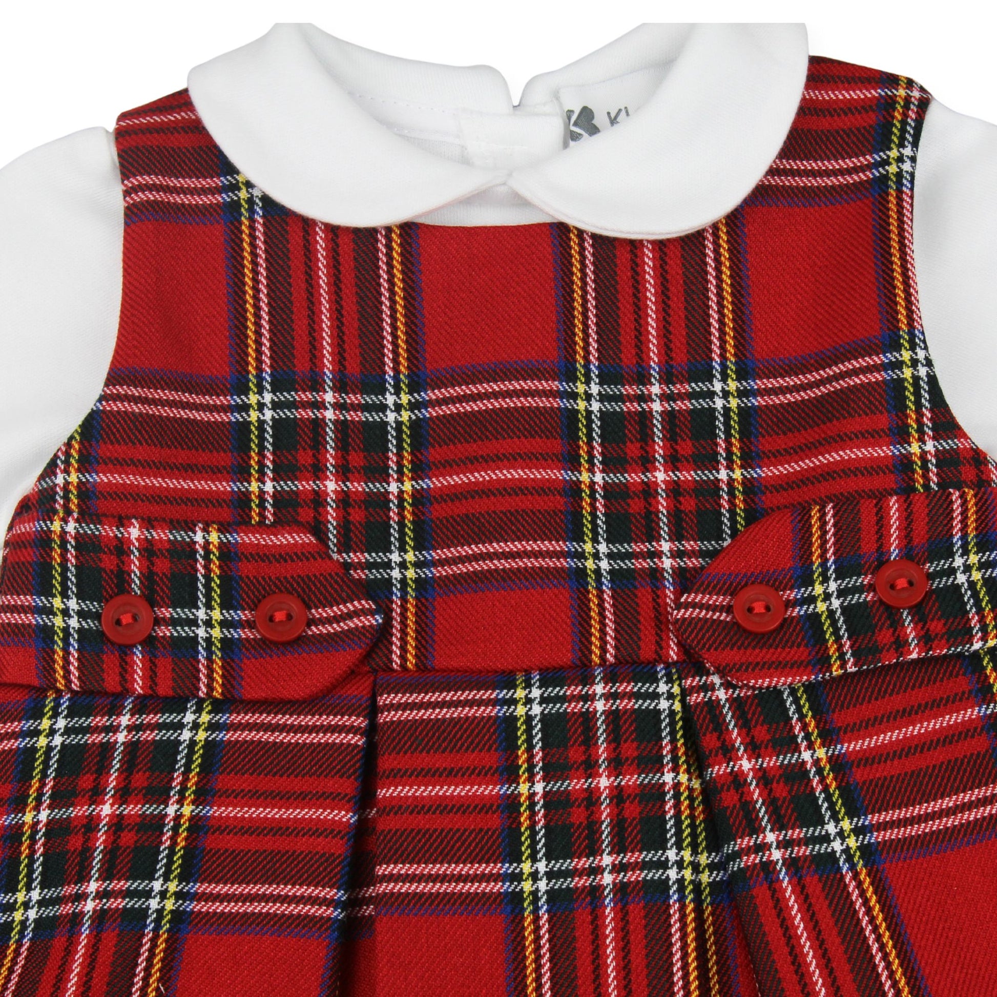 Red plaid dress with white collar