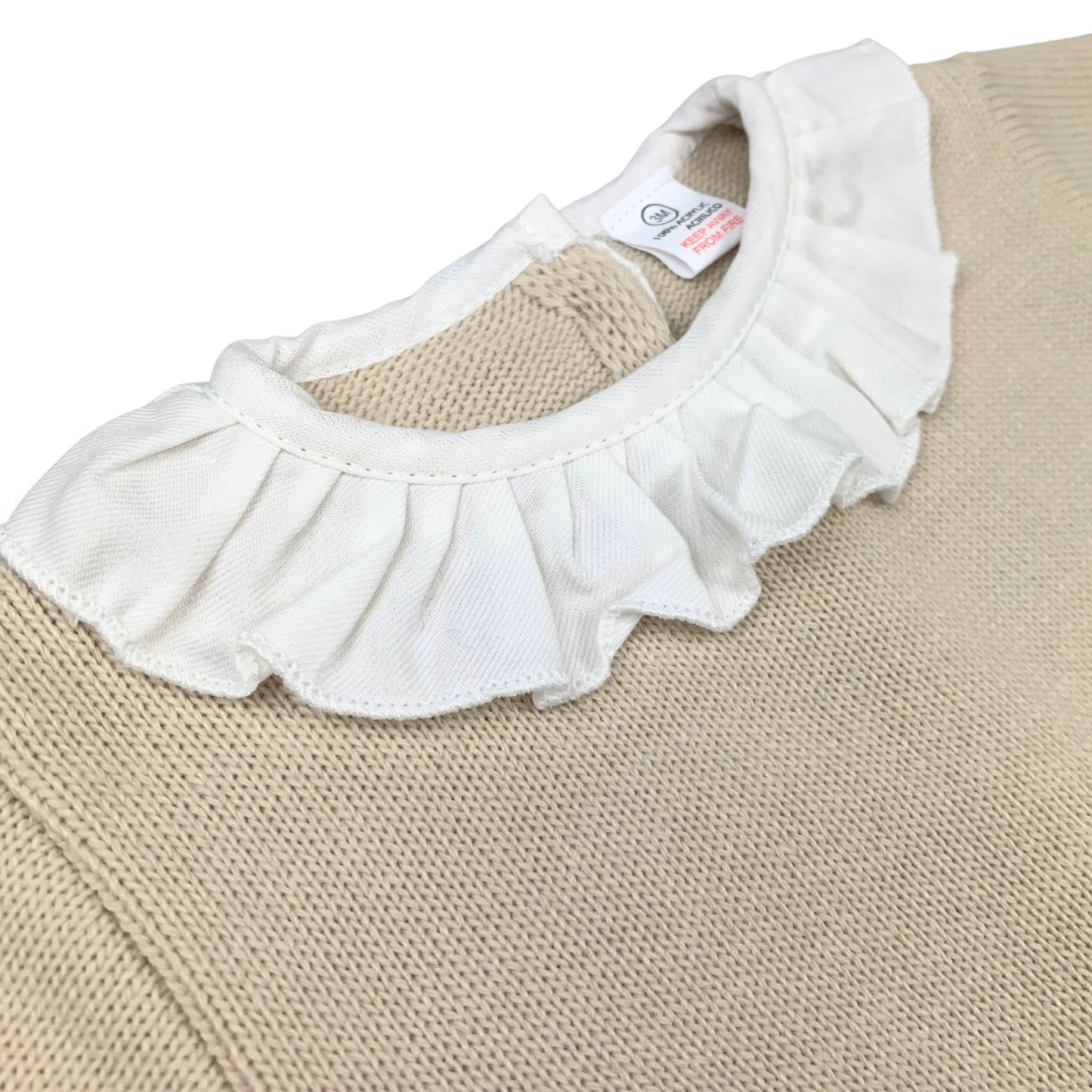 Baby Girls Beige Knitted Jumper With Jam Pants