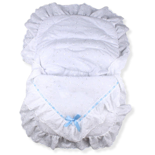 Car Seat Footmuff - Universal White/Blue